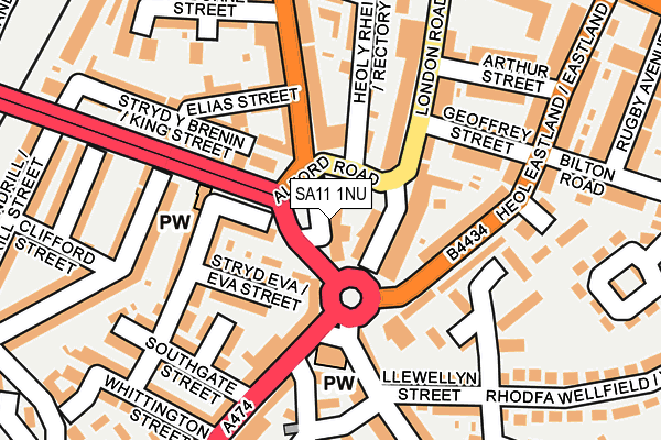 SA11 1NU map - OS OpenMap – Local (Ordnance Survey)