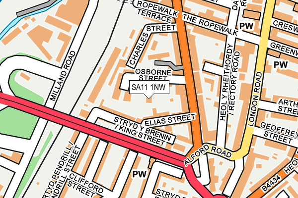 SA11 1NW map - OS OpenMap – Local (Ordnance Survey)