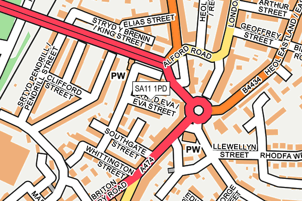 SA11 1PD map - OS OpenMap – Local (Ordnance Survey)
