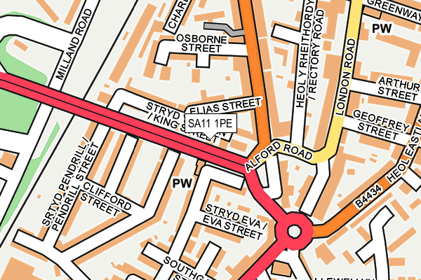 SA11 1PE map - OS OpenMap – Local (Ordnance Survey)