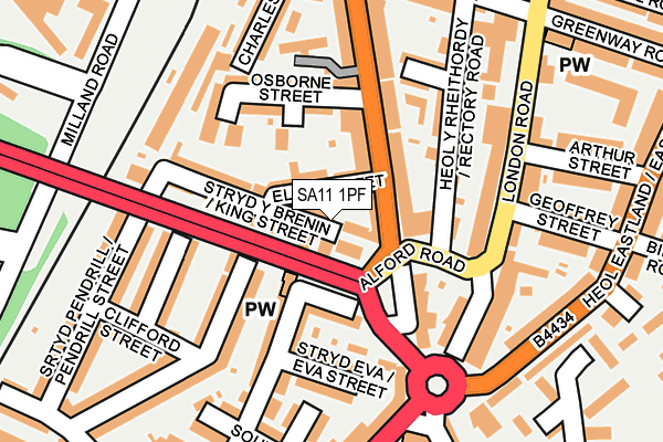SA11 1PF map - OS OpenMap – Local (Ordnance Survey)