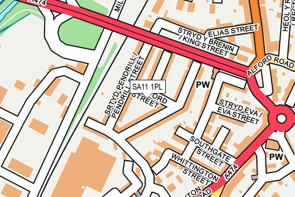 SA11 1PL map - OS OpenMap – Local (Ordnance Survey)