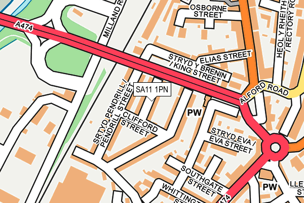 SA11 1PN map - OS OpenMap – Local (Ordnance Survey)