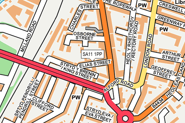 SA11 1PP map - OS OpenMap – Local (Ordnance Survey)