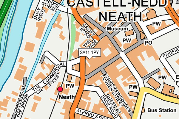 SA11 1PY map - OS OpenMap – Local (Ordnance Survey)