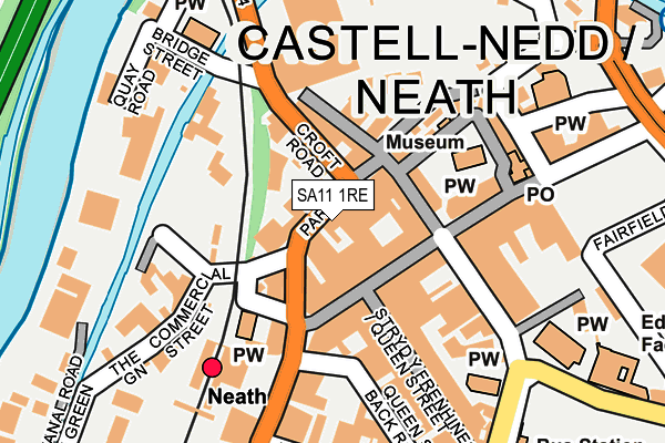 SA11 1RE map - OS OpenMap – Local (Ordnance Survey)