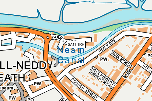 SA11 1RH map - OS OpenMap – Local (Ordnance Survey)