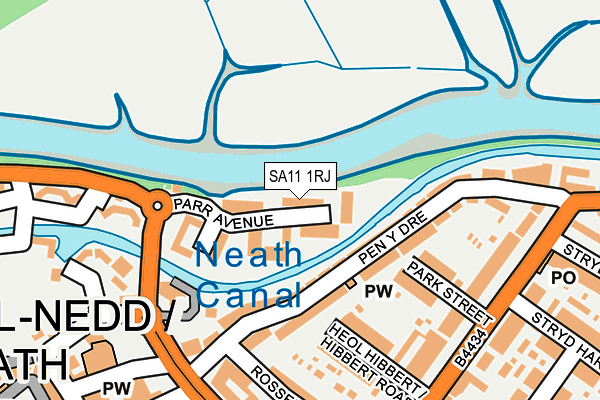 SA11 1RJ map - OS OpenMap – Local (Ordnance Survey)