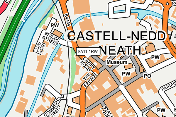 SA11 1RW map - OS OpenMap – Local (Ordnance Survey)