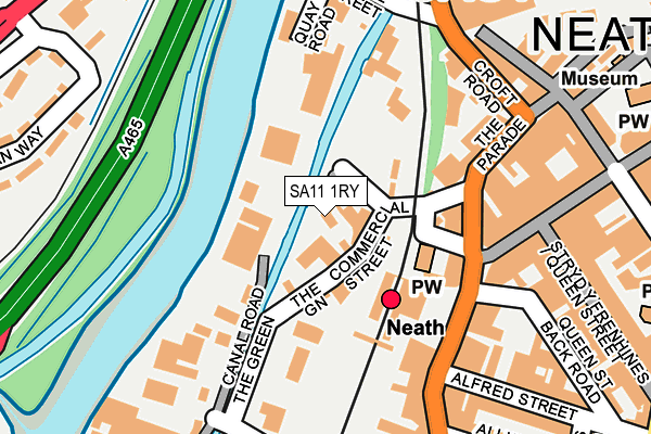 SA11 1RY map - OS OpenMap – Local (Ordnance Survey)