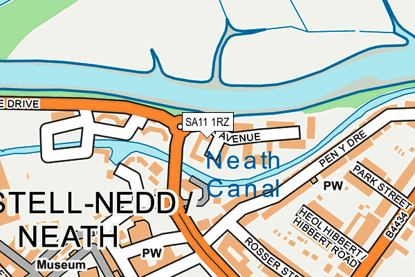 SA11 1RZ map - OS OpenMap – Local (Ordnance Survey)