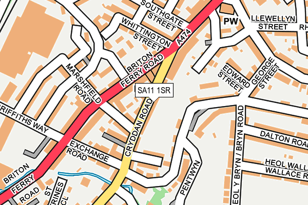 SA11 1SR map - OS OpenMap – Local (Ordnance Survey)