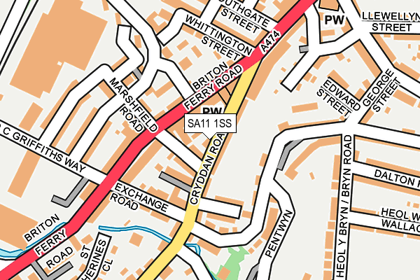 SA11 1SS map - OS OpenMap – Local (Ordnance Survey)