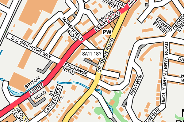 SA11 1SY map - OS OpenMap – Local (Ordnance Survey)