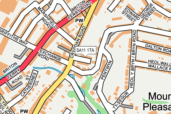 SA11 1TA map - OS OpenMap – Local (Ordnance Survey)