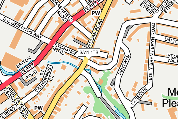 SA11 1TB map - OS OpenMap – Local (Ordnance Survey)