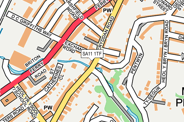 SA11 1TF map - OS OpenMap – Local (Ordnance Survey)