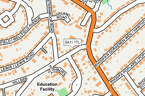 SA11 1TL map - OS OpenMap – Local (Ordnance Survey)