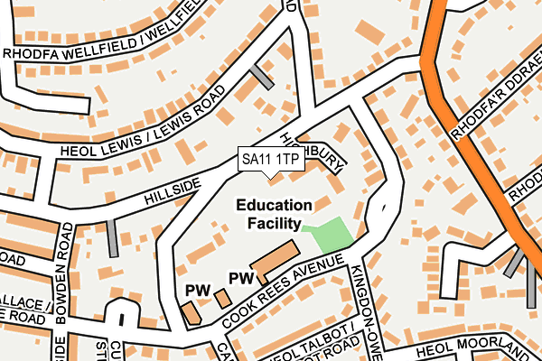 SA11 1TP map - OS OpenMap – Local (Ordnance Survey)