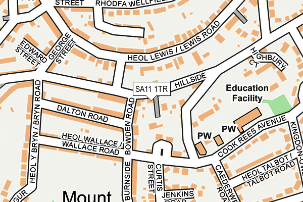 SA11 1TR map - OS OpenMap – Local (Ordnance Survey)