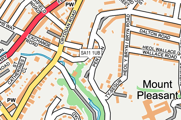 SA11 1UB map - OS OpenMap – Local (Ordnance Survey)