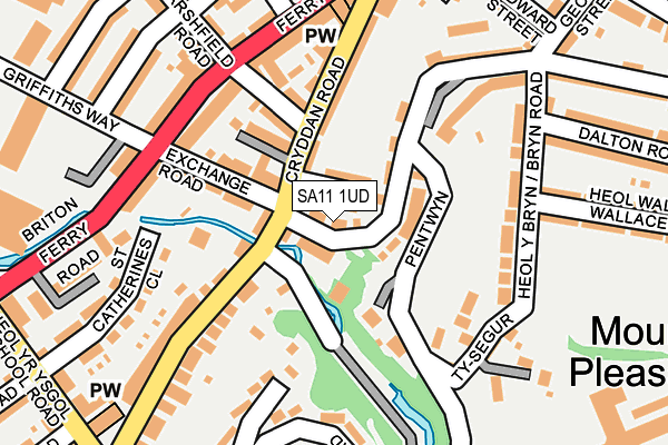 SA11 1UD map - OS OpenMap – Local (Ordnance Survey)