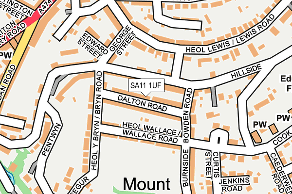 SA11 1UF map - OS OpenMap – Local (Ordnance Survey)