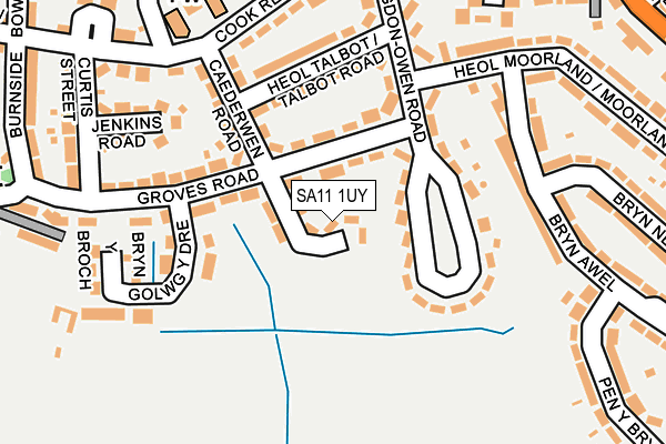 SA11 1UY map - OS OpenMap – Local (Ordnance Survey)