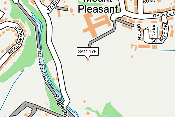 SA11 1YE map - OS OpenMap – Local (Ordnance Survey)