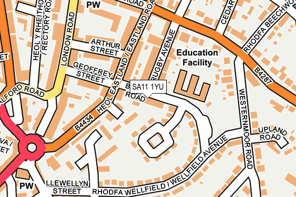 SA11 1YU map - OS OpenMap – Local (Ordnance Survey)