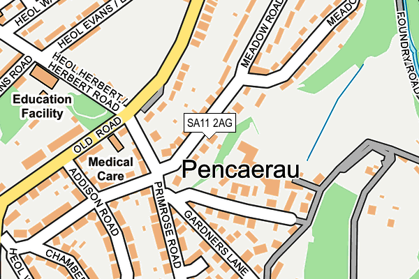 SA11 2AG map - OS OpenMap – Local (Ordnance Survey)