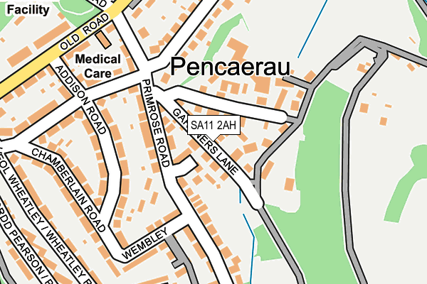 SA11 2AH map - OS OpenMap – Local (Ordnance Survey)