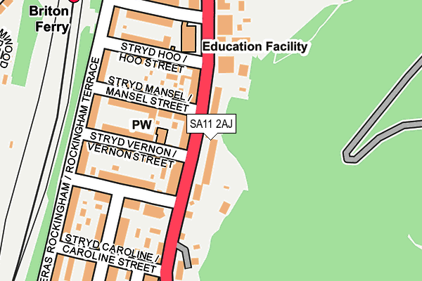 SA11 2AJ map - OS OpenMap – Local (Ordnance Survey)