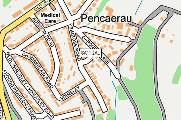 SA11 2AL map - OS OpenMap – Local (Ordnance Survey)