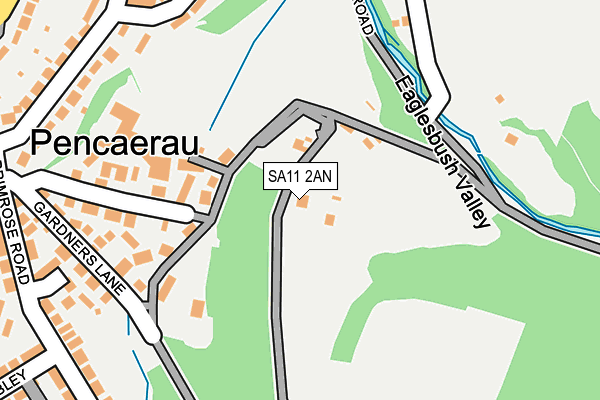 SA11 2AN map - OS OpenMap – Local (Ordnance Survey)