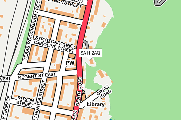 SA11 2AQ map - OS OpenMap – Local (Ordnance Survey)