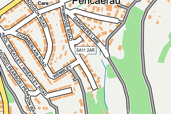 SA11 2AR map - OS OpenMap – Local (Ordnance Survey)