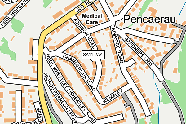 SA11 2AY map - OS OpenMap – Local (Ordnance Survey)