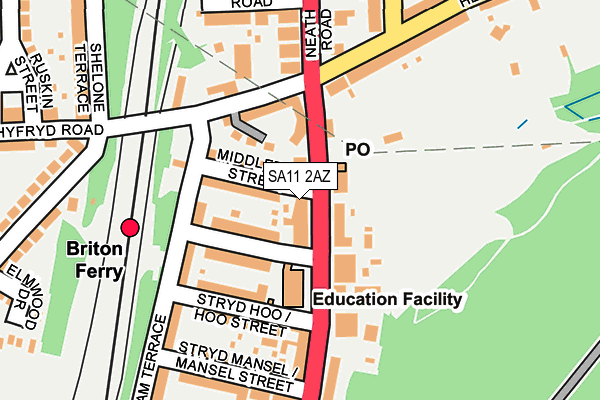 SA11 2AZ map - OS OpenMap – Local (Ordnance Survey)