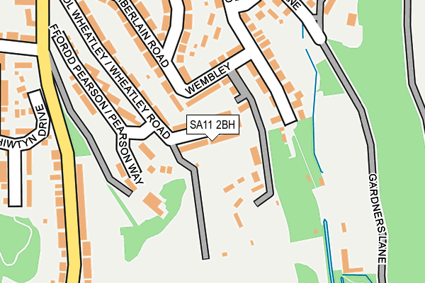 SA11 2BH map - OS OpenMap – Local (Ordnance Survey)