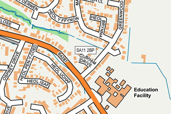 SA11 2BP map - OS OpenMap – Local (Ordnance Survey)