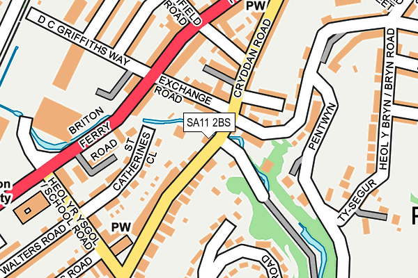 SA11 2BS map - OS OpenMap – Local (Ordnance Survey)