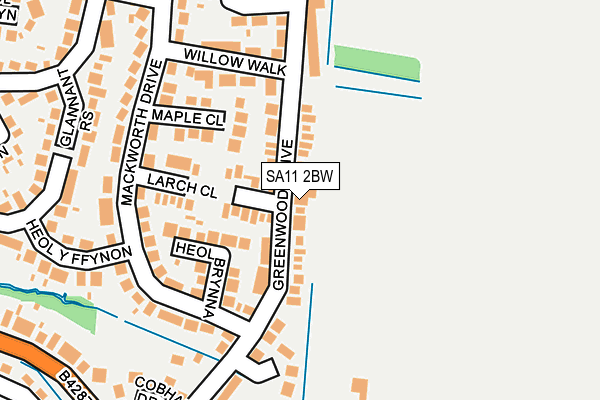 SA11 2BW map - OS OpenMap – Local (Ordnance Survey)