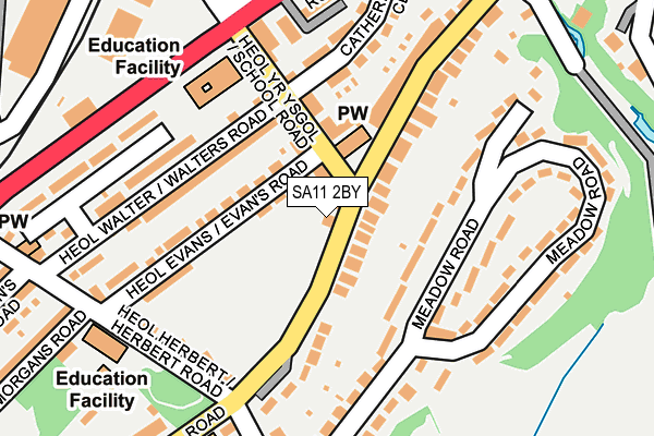 SA11 2BY map - OS OpenMap – Local (Ordnance Survey)