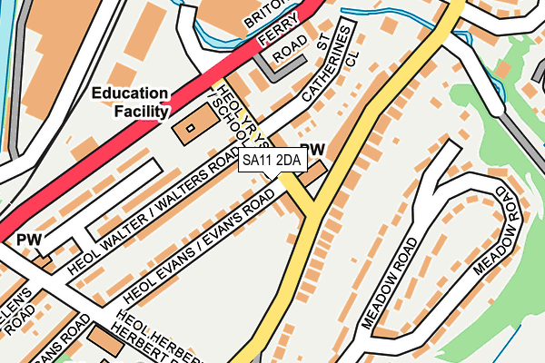 SA11 2DA map - OS OpenMap – Local (Ordnance Survey)