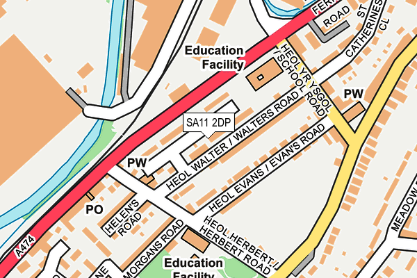 SA11 2DP map - OS OpenMap – Local (Ordnance Survey)