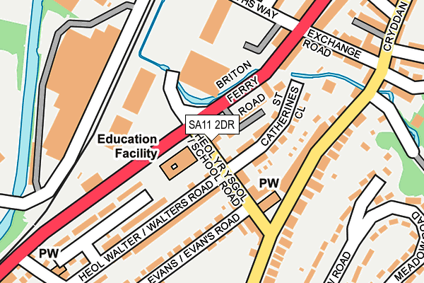 SA11 2DR map - OS OpenMap – Local (Ordnance Survey)