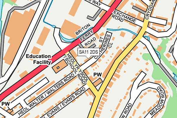 SA11 2DS map - OS OpenMap – Local (Ordnance Survey)