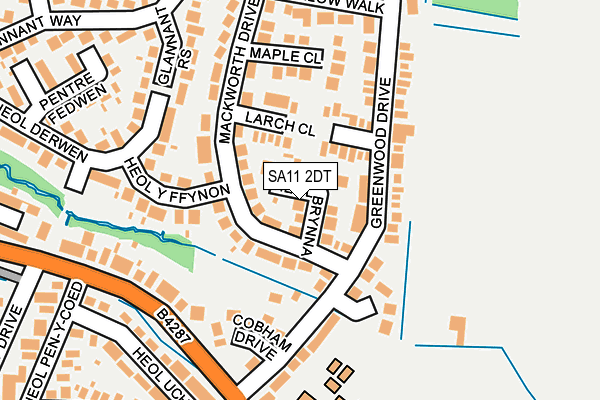 SA11 2DT map - OS OpenMap – Local (Ordnance Survey)