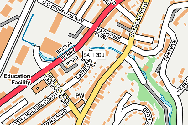 SA11 2DU map - OS OpenMap – Local (Ordnance Survey)